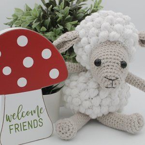 Handmade Toy Crochet Sheep Gift For Child Baby Shower Gift Nursery Decor